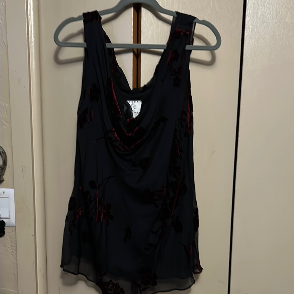 Ice Black Sleeveless Tank Top Blouse